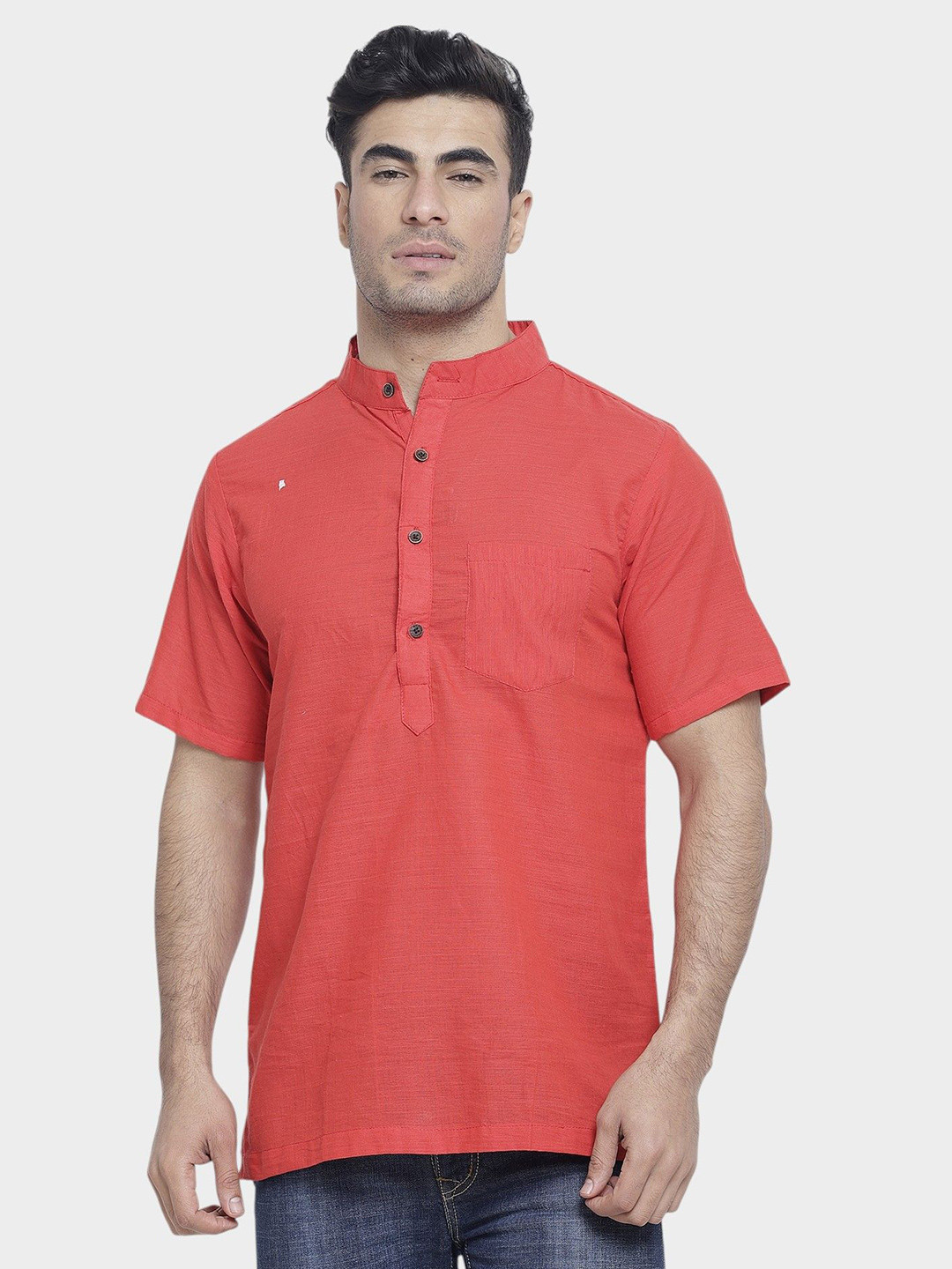 Aarsha Men Solid Daily Pure Cotton Straight Kurta