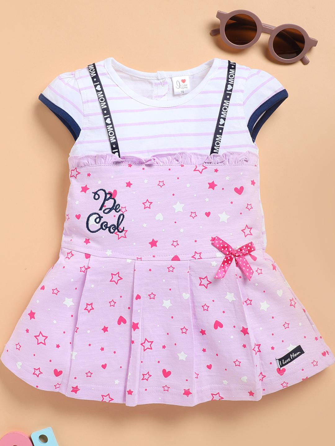 I LOVE MOM Star Print Fit & Flare Dress