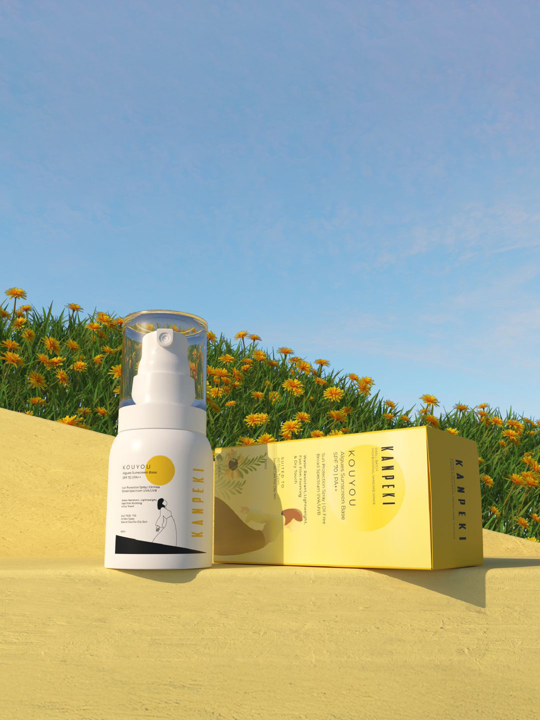 Kanpeki Kouyou Algues Spray Sunscreen SPF 70 PA+++- 60 ml