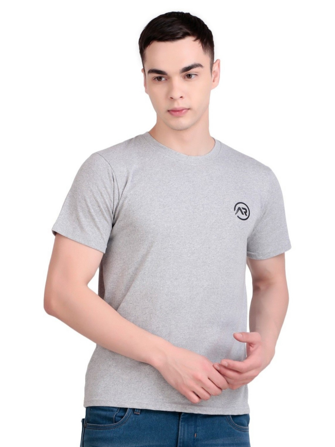 anzeer Men Solid Round Neck Cotton T-shirt