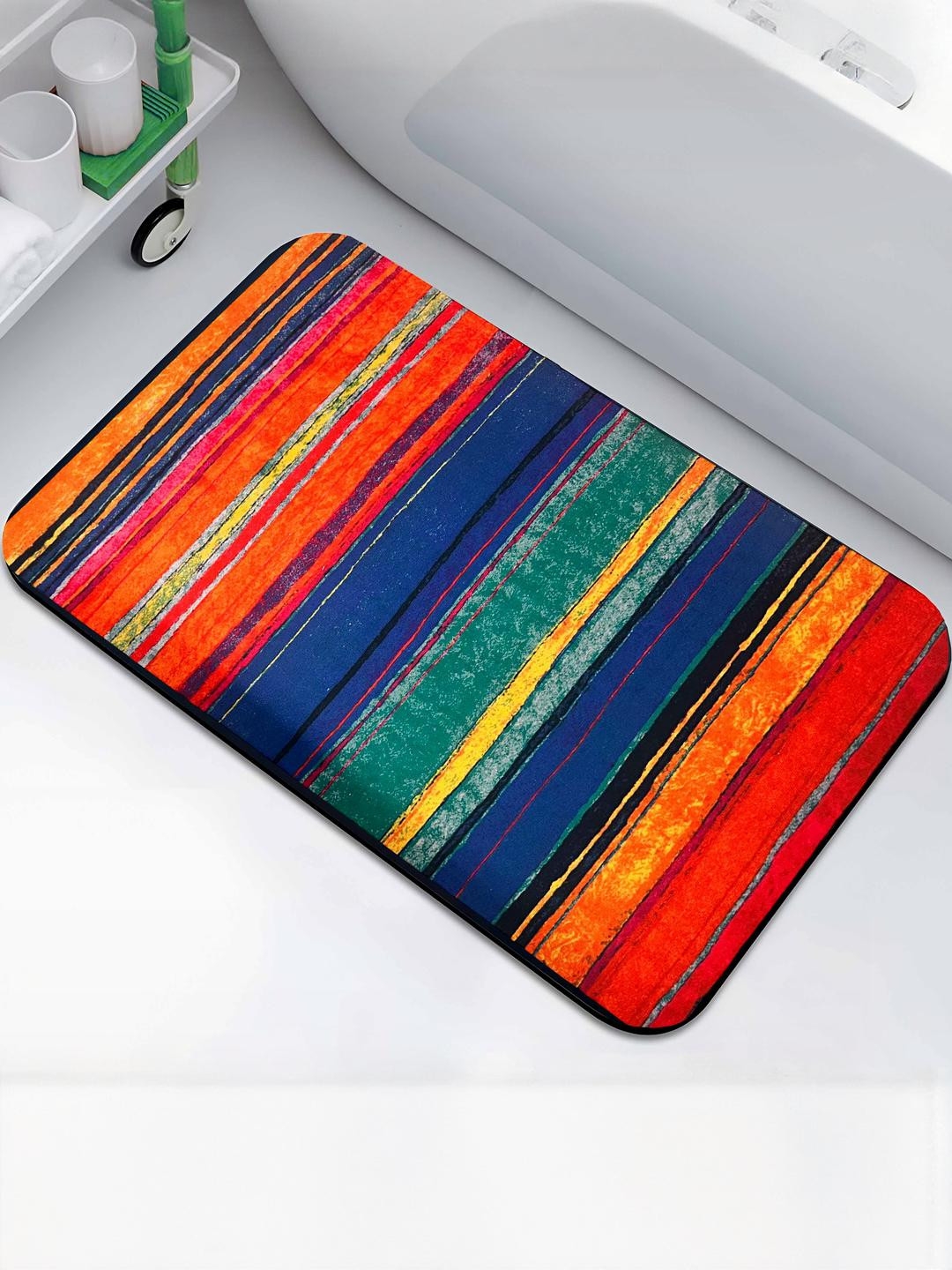 IVAZA Multicolor Anti-Slip 550 GSM Bath Mat for Bathroom