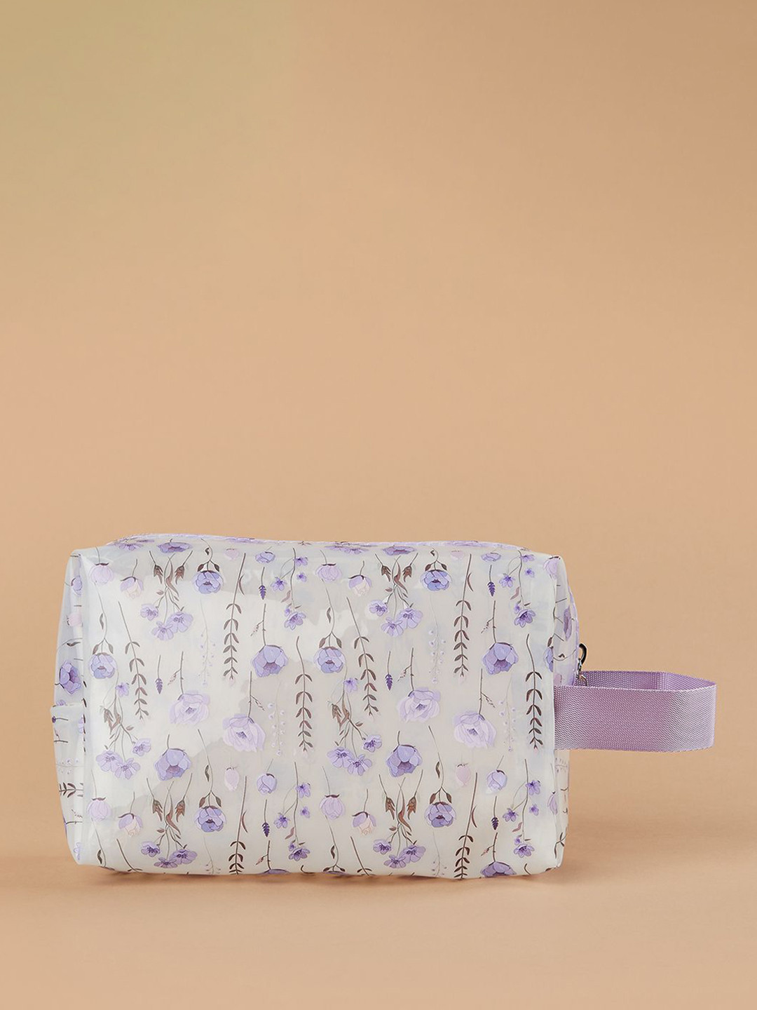 Ginger by Lifestyle Floral Printed PU Structured Makeup Pouch