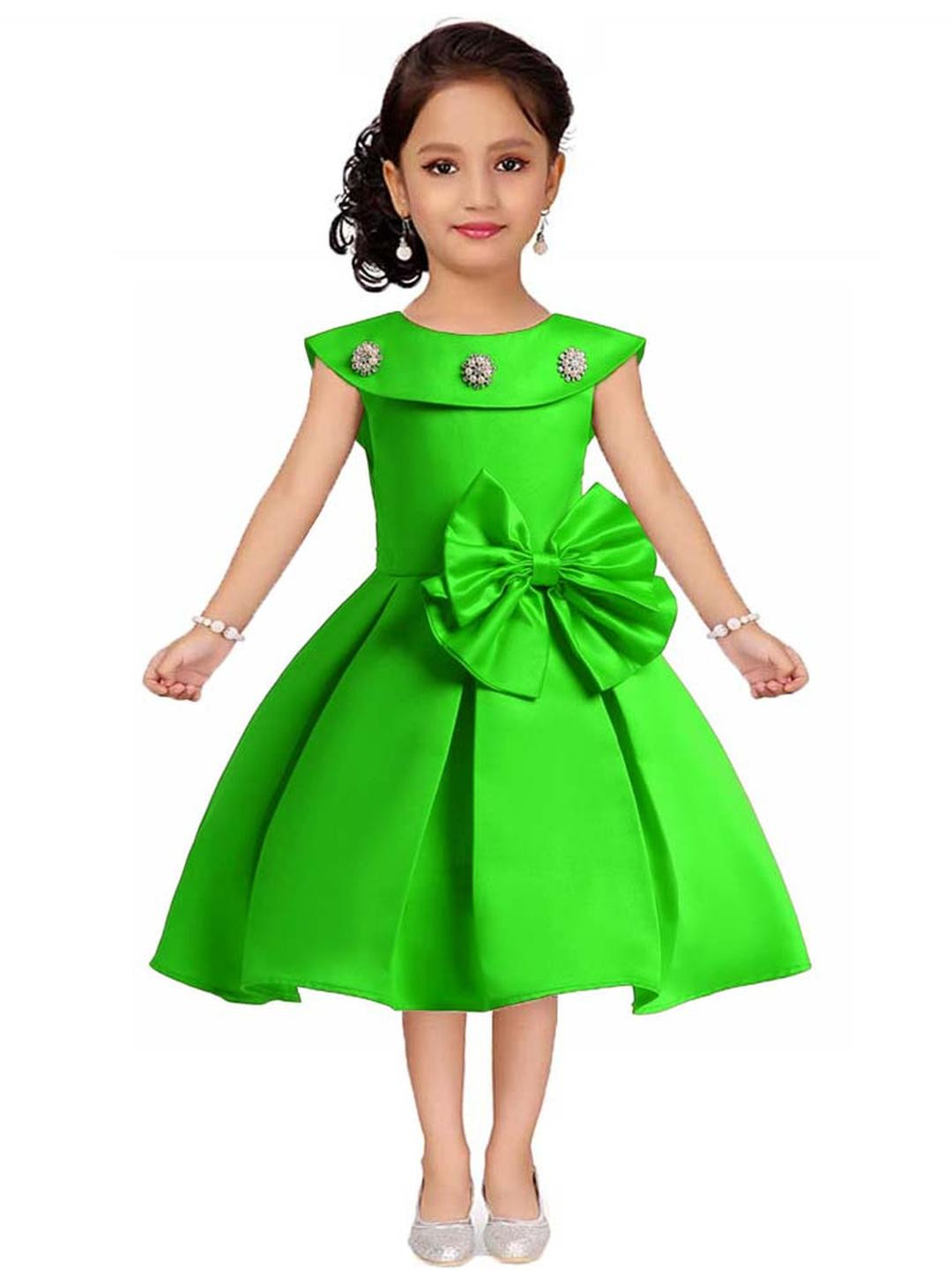 Shahina Fashion Girls Satin Wedding Dress Short Fancy Party Knee Length Frocks