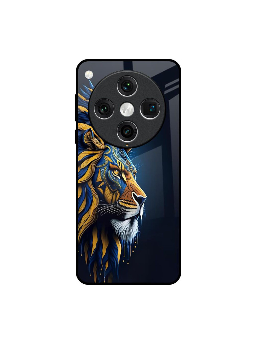 QRIOH Animated Lion Printed Oppo Find X8 Pro Glass Back Case Mobile Accessories