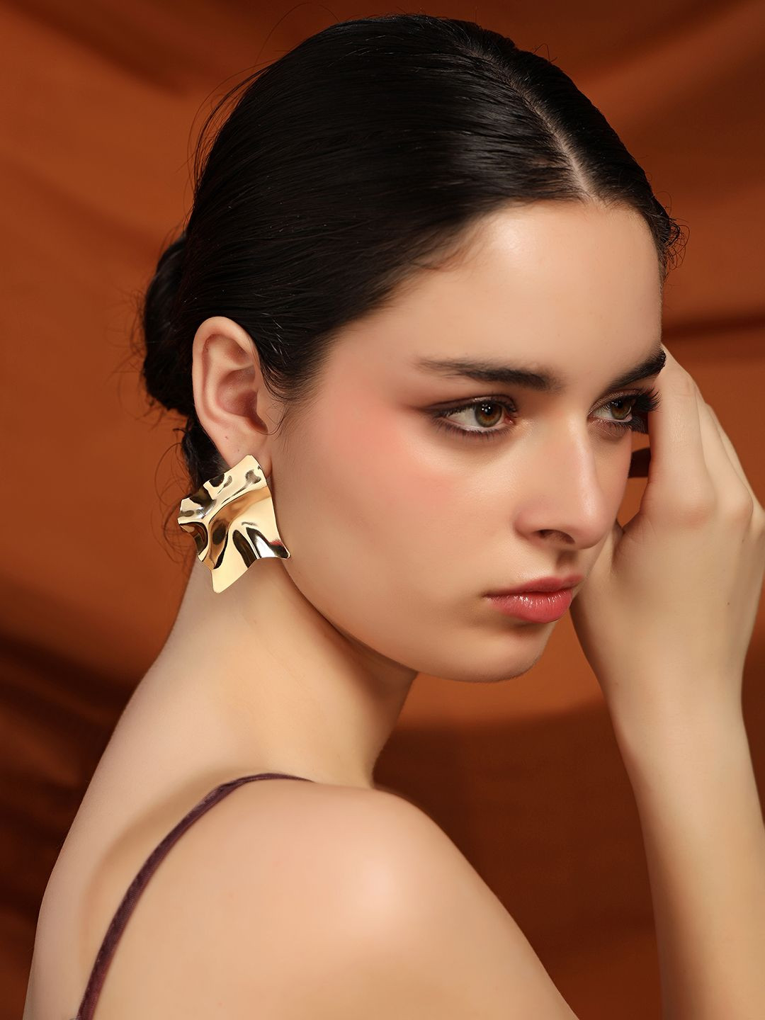 Kazo Gold-Plated Liquid Luxe Contemporary Studs