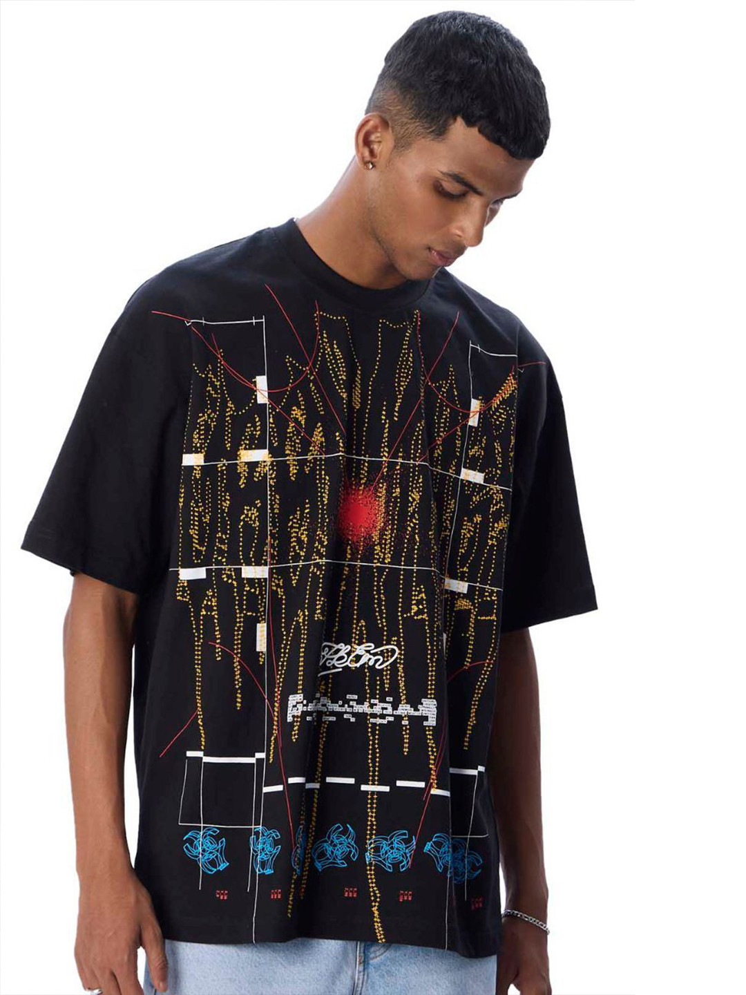 Urban Monkey Fck Em Unisex Oversized Graphic Printed Cotton T-Shirt