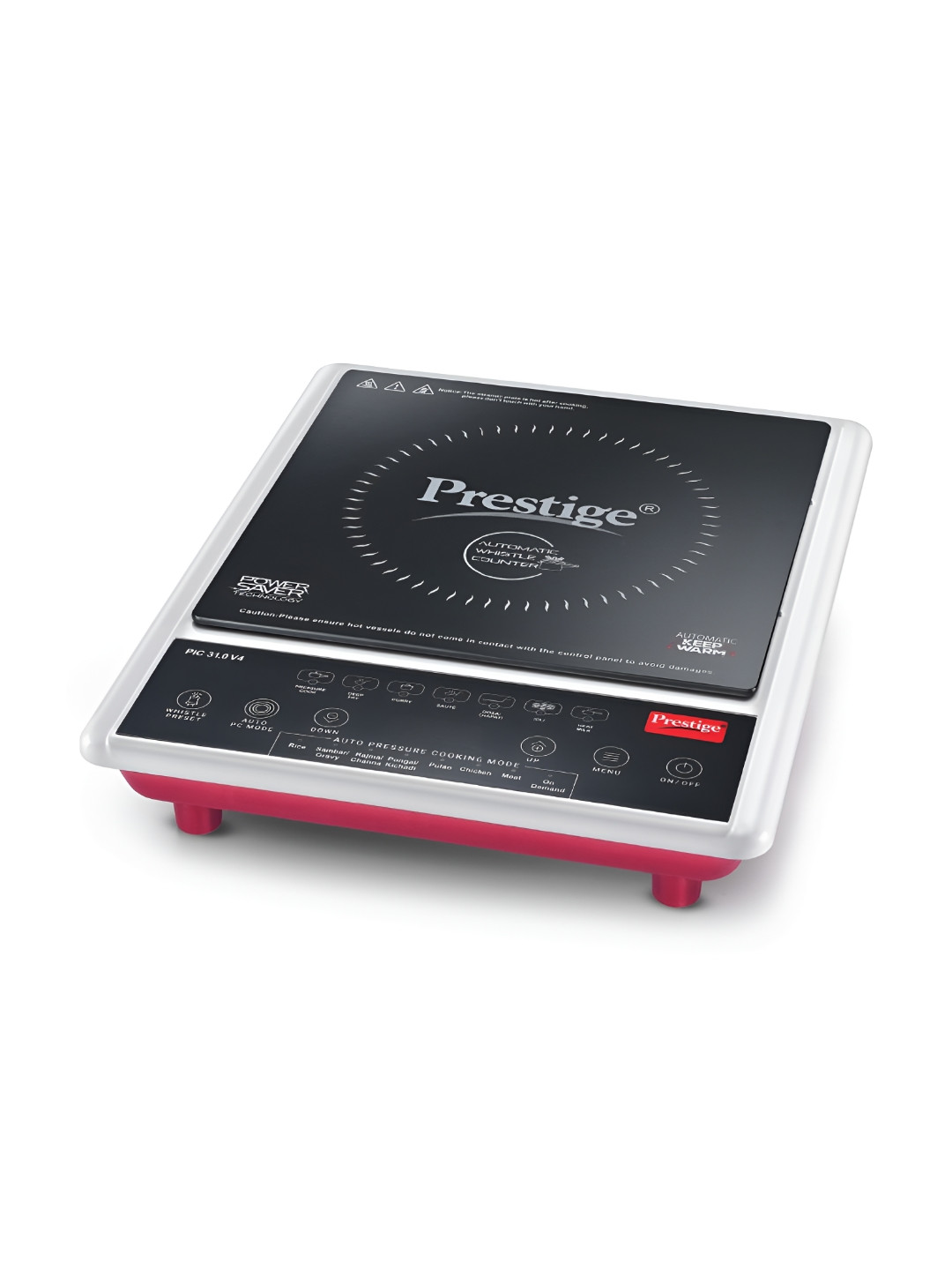 Prestige Black & Red PIC 31.0 V4 2000W Auto Whistle Counter Induction Cooktop