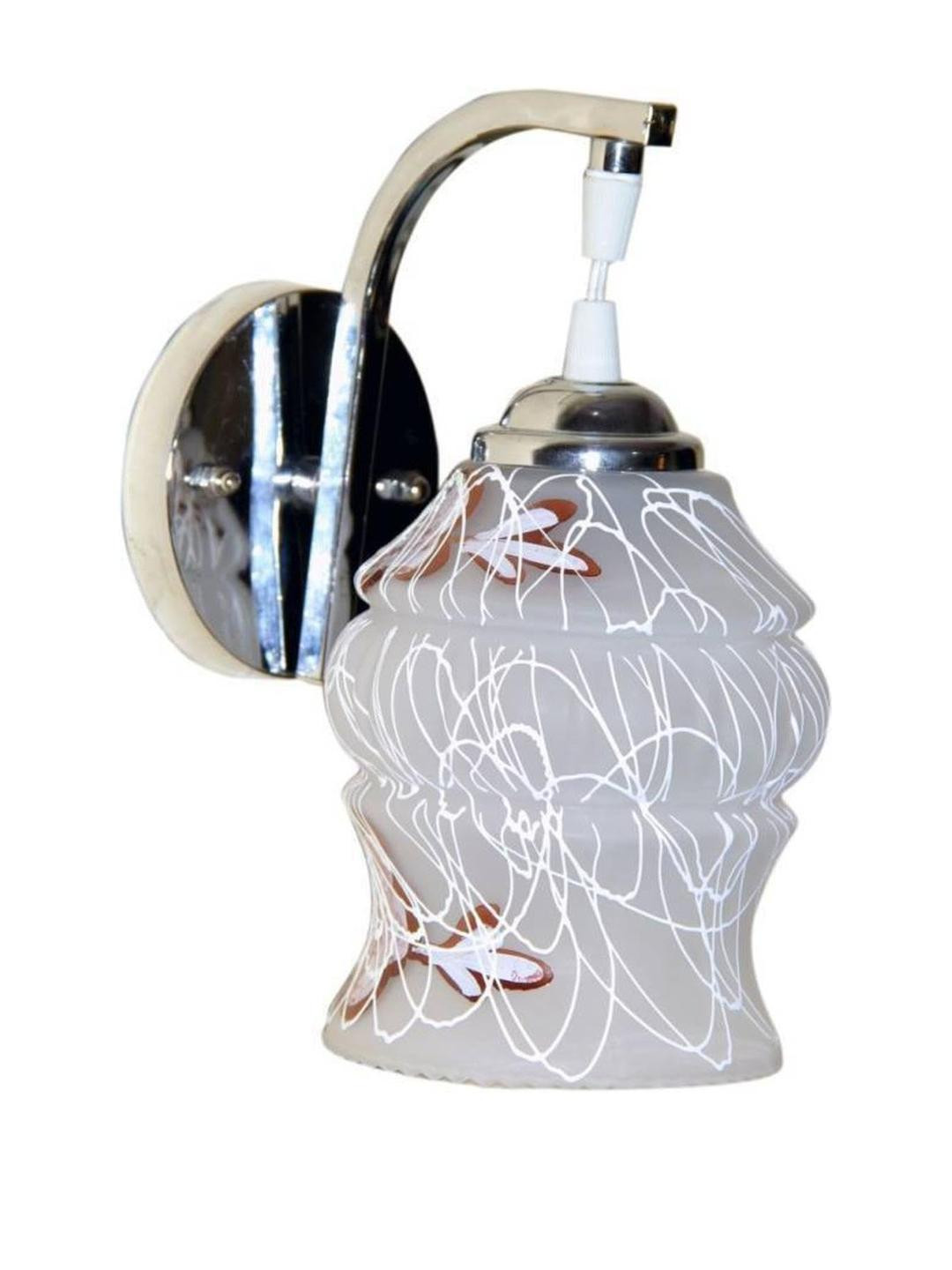 Somil Premium Designer Glass  Wall / Night  Lamp  Elegant  & Stylish Dcor Accent for Modern Interiors, color, White, Brown, Size:- 21 X 25 X 29 CM
