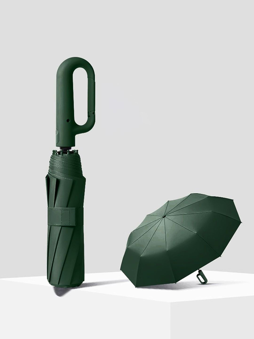 Little Surprise Box LLP Green Semi-Automatic 3 Fold Umbrella
