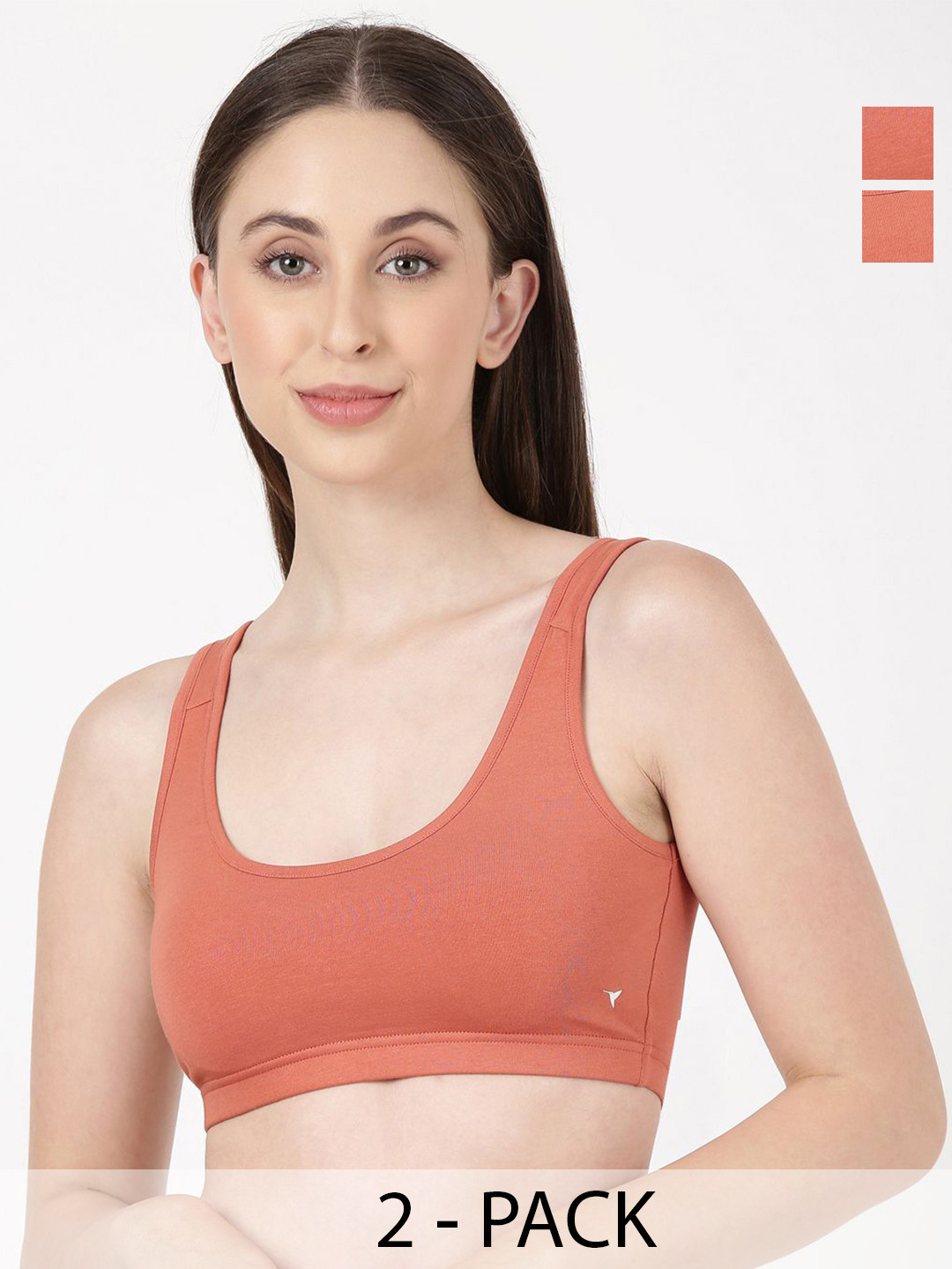 BLOSSOM Pack of 2 Women Full Coverage Double Layered Slip On Every Day Bra