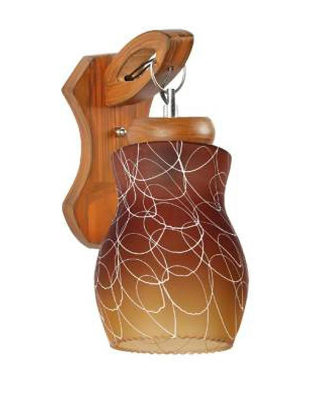 Somil Premium Designer Glass  Wall / Night  Lamp  Elegant  & Stylish Dcor Accent for Modern Interiors, color, Brown, White, Size:- 21.5 X 25.5 X 32.5 CM