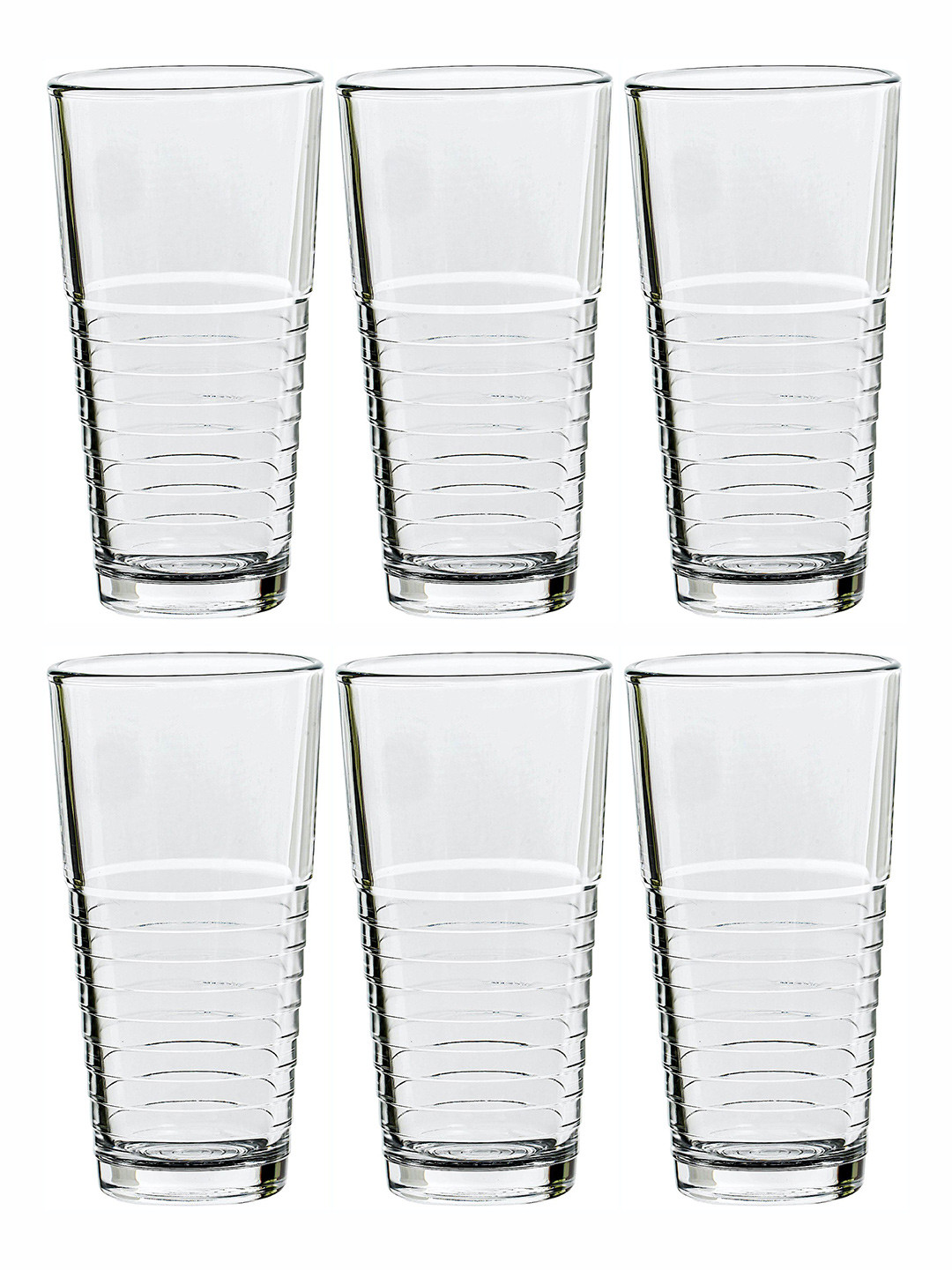 Luminarc Transparent 6 Pieces Textured Clear Glass Water Glasses-270ml Each