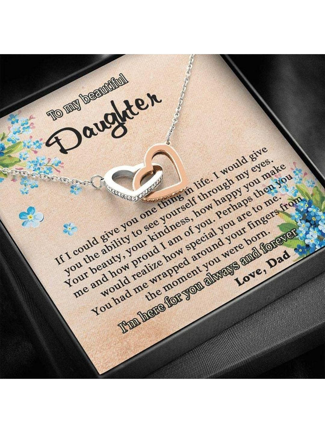 Sterling Silver Gift Daughter Necklace, To My Beautiful Daughter Necklace, Gift For Daughter From D