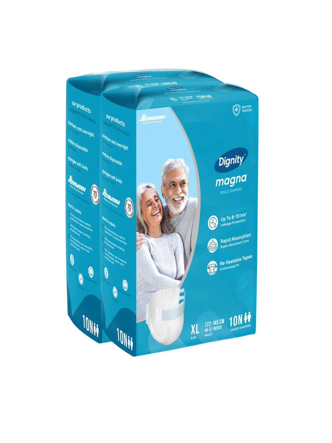 Dignity Set Of 2 Magna Adult Diapers- XL- 10 Diaper Each
