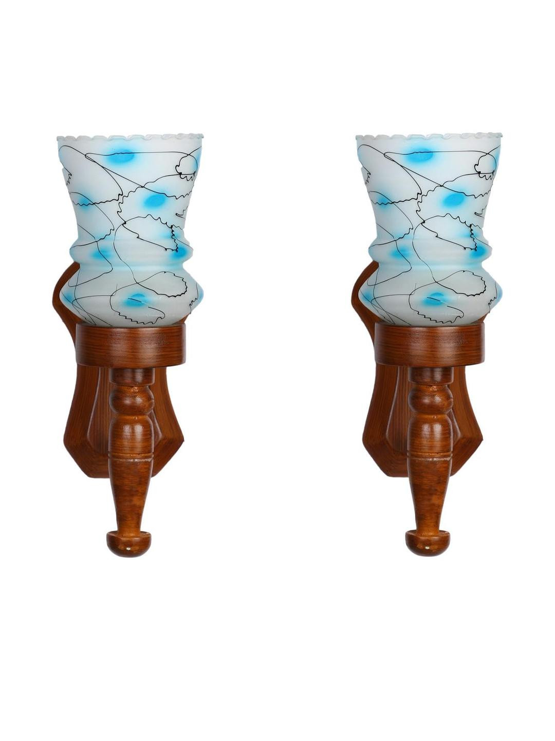 Somil Premium Designer Glass Wall / Night Lamp  Elegant & Stylish Dcor Accent for Modern Interiors, color- White, Firozi, Black, Size, 19.5 X 24 X 32.5 CM