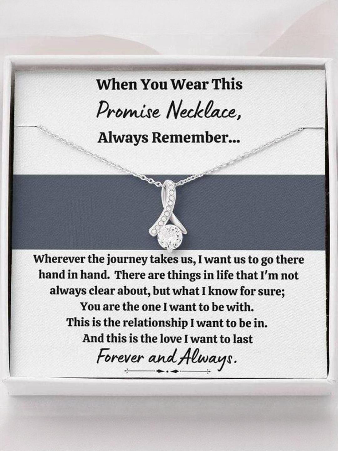 Sterling Silver Gift Wife Necklace, To My Love Promise Necklace Grey Alluring Beauty Necklace Gift