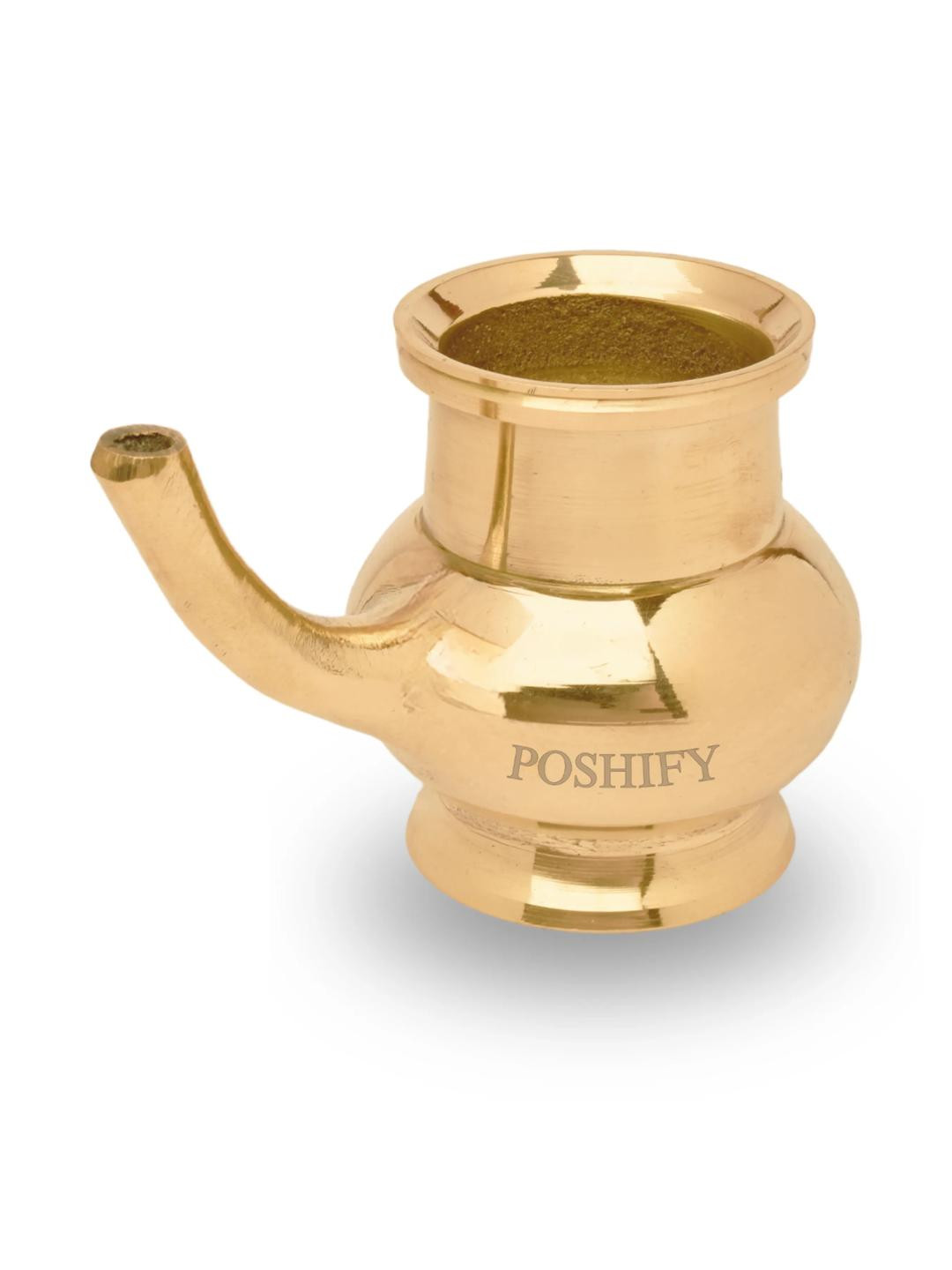 POSHIFY Brass Kalash with Pipe -     Puja Kalash