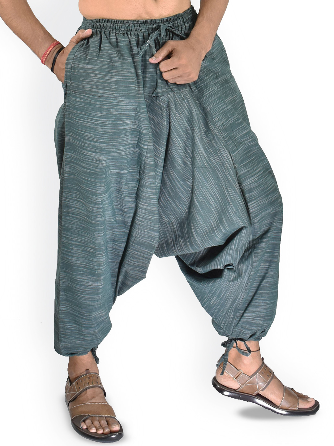 WHITEWHALE Unisex Striped Loose Fit Harem Pants