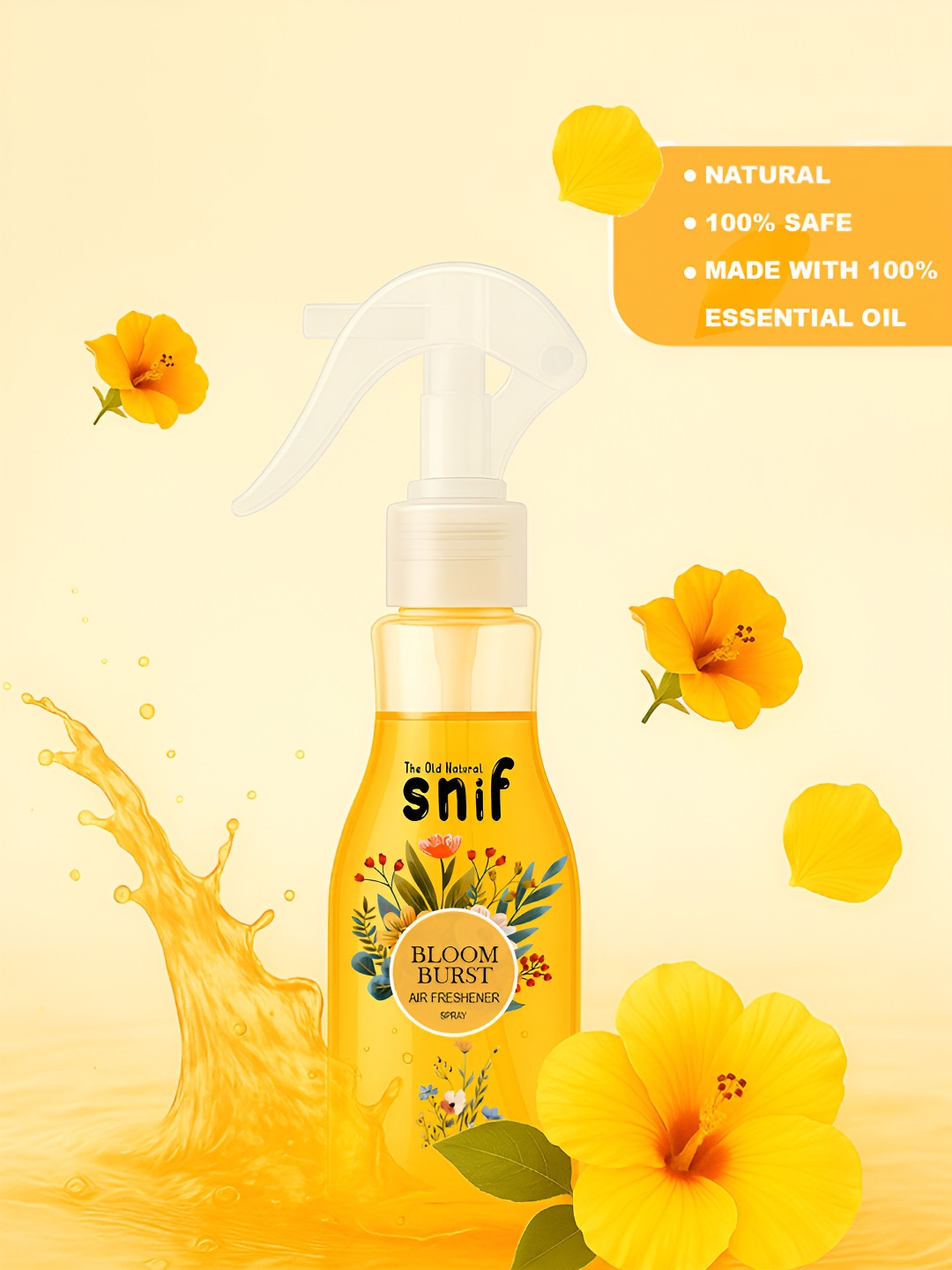 The Old Natural Yellow Bloom Burst Long Lasting Air Freshener- 200ml