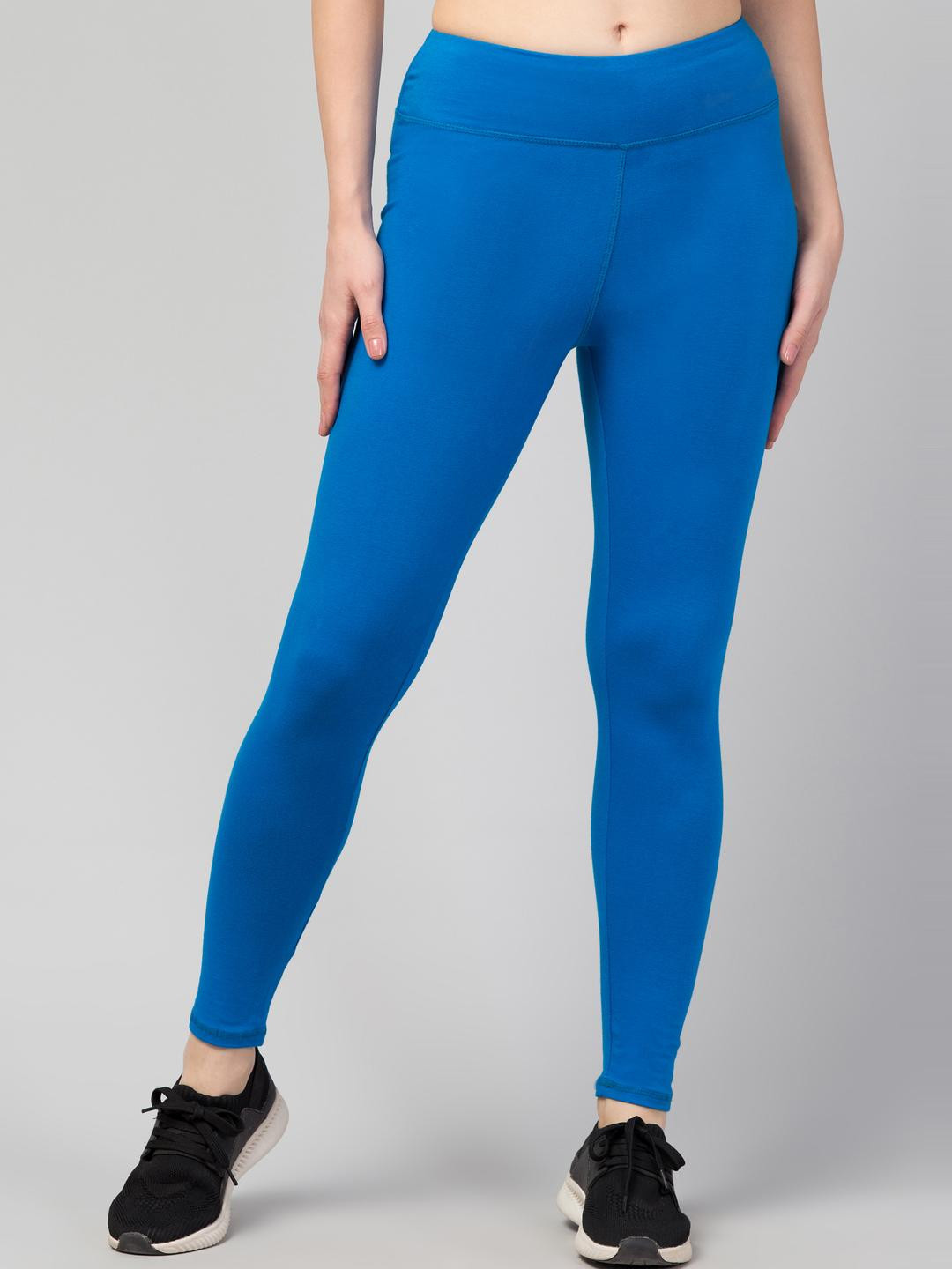 high waist solid cotton gym leggings
