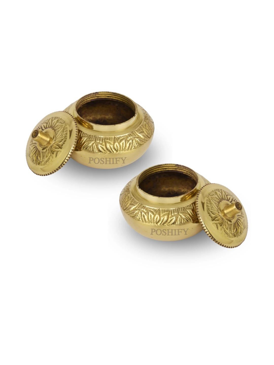 POSHIFY Brass Sindoor Case Pooja Essentials- Pack Of 2