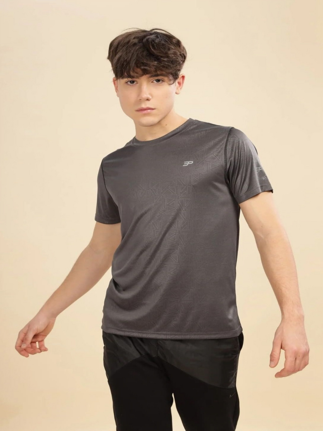 THIRD ELEMENT Geometric UV Protect & Cooling Short Sleeves Sports T-Shirt