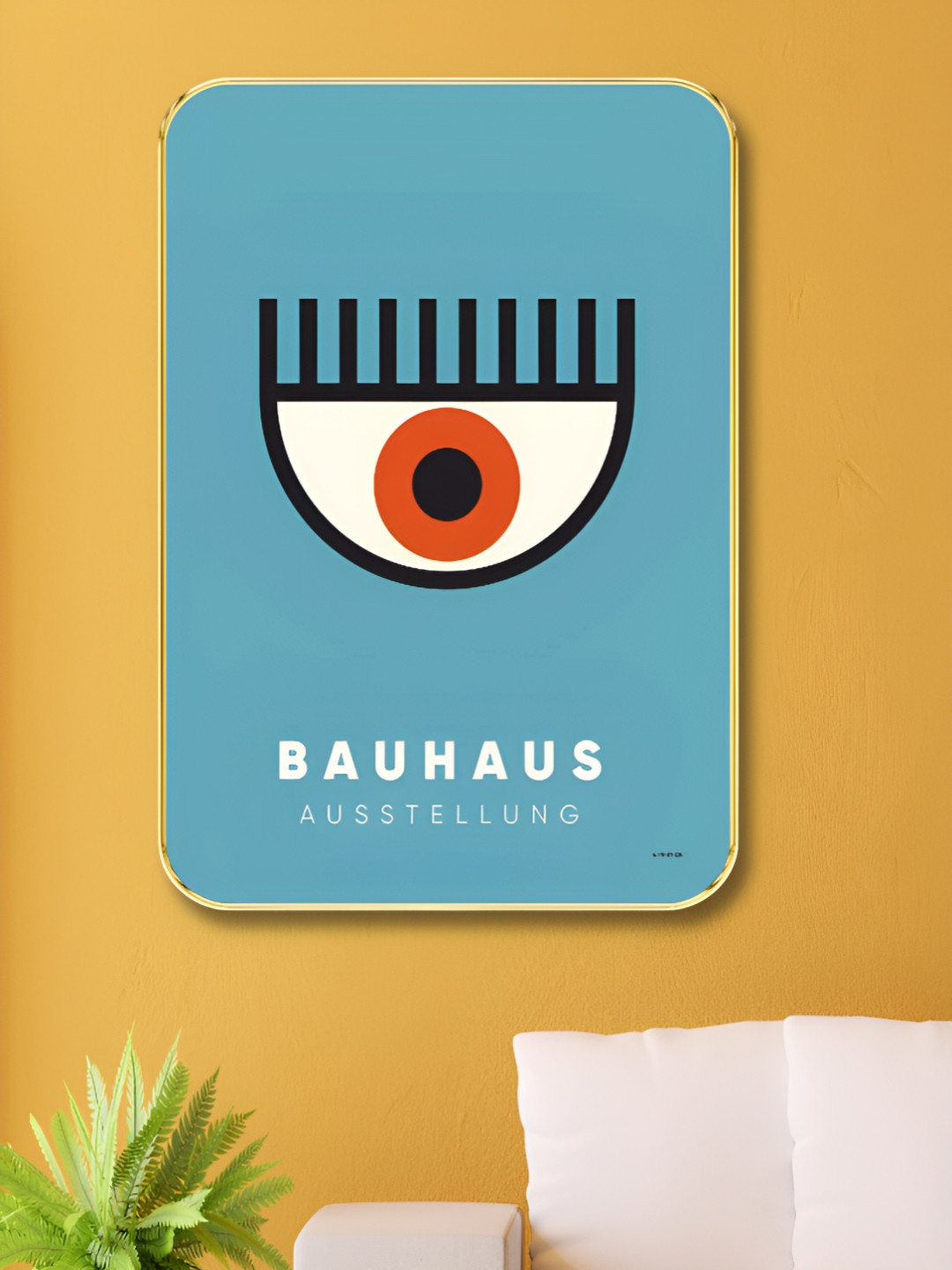 Livin'luxe Blue & White Bauhaus Eye Printed Wall Art