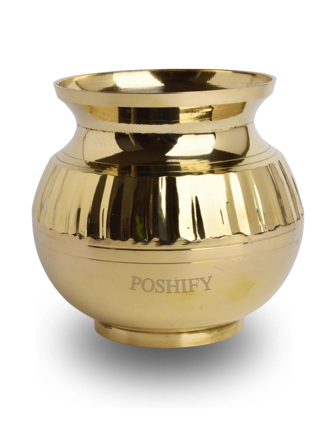 POSHIFY Brass Peredar Lota/Kalash (heavy) - Sacred Water Pot for Pooja, Wedding, and Festivals