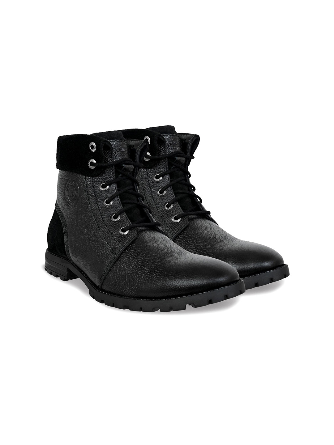 Allen Cooper Men Leather High Top Boots