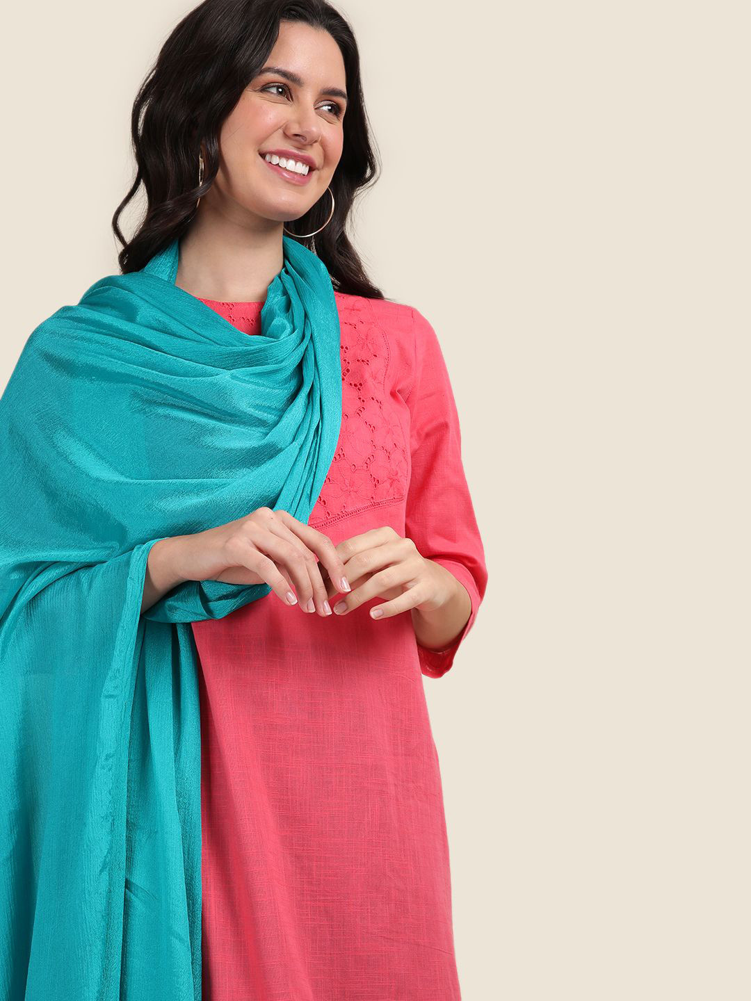 TWIN BIRDS Shimmer Light Weight Dupatta