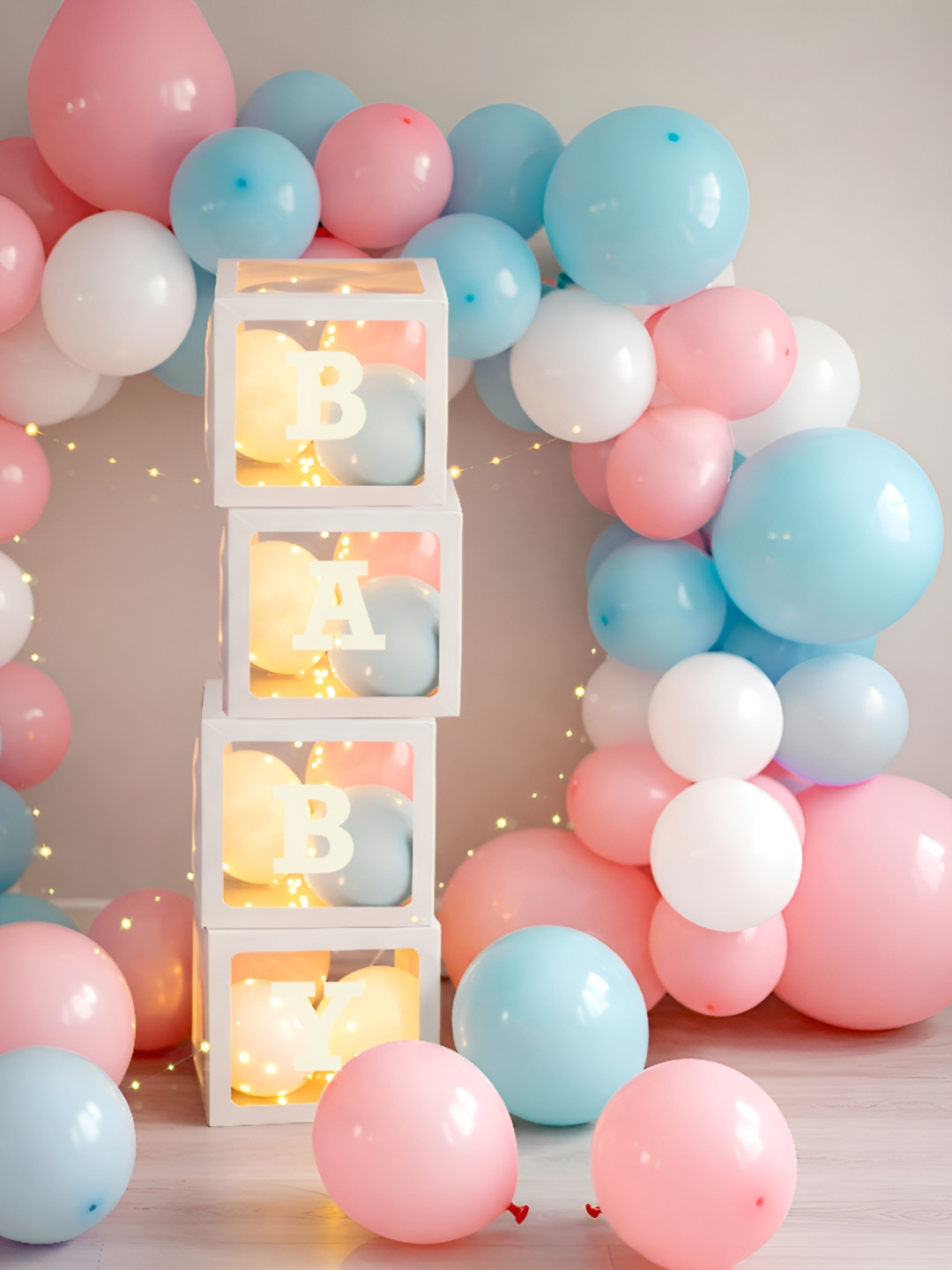 Special You Pink & Blue 45 Pieces Pastel Baby Shower Decoration Kit