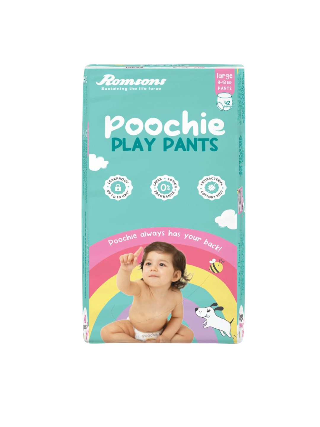 Romsons Poochie Play Pants Baby Diaper - L - 42 Diaper