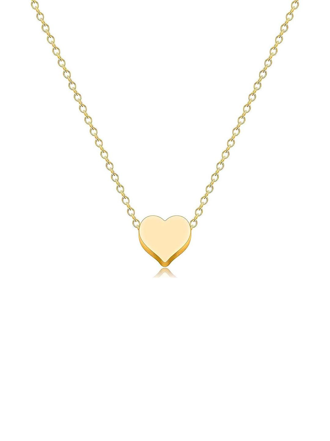 Airtick Women Gold-Plated Heart Shaped Pendants With Clavicle Chain