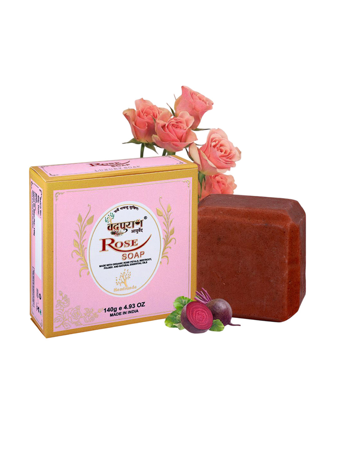 VEDPURAN Rose Soap With Lavender Oil - 140 g