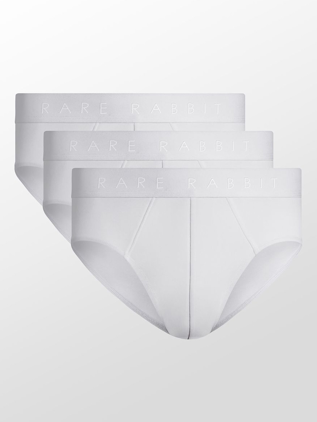 RARE RABBIT Men Pack Of 3 Near Primary Cotton Basic Briefs NEAR PRIMARY WHITE