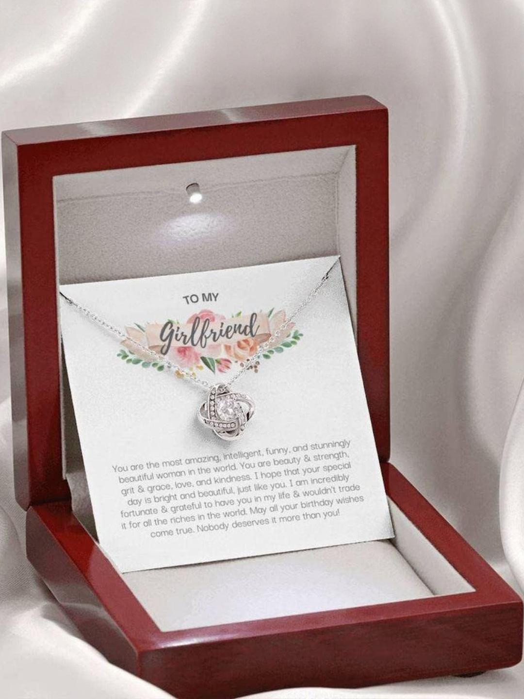 Sterling Silver Gift Girlfriend Necklace,Girlfriend Gift, 21st Birthday Present, 30th Birthday CZ N