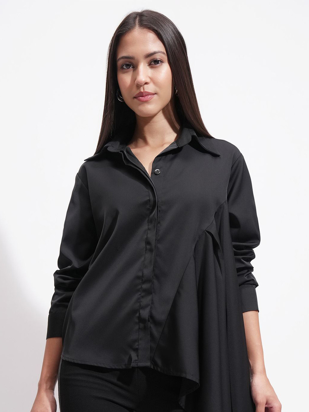CHIC BY TOKYO TALKIES Women Solid Spread Collar Casual Shirt