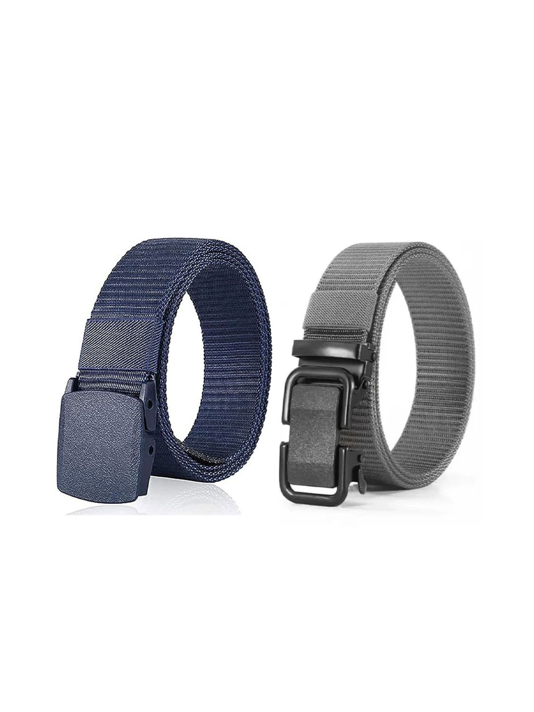 Niddleman Men Set Of 2 Woven Design Belt With Slider Buckle Closure