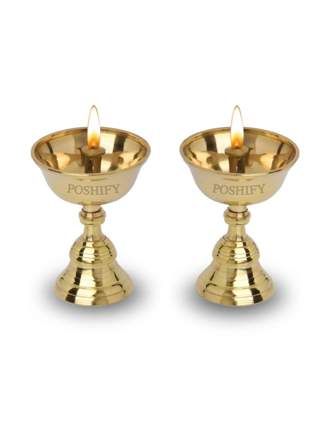 POSHIFY Pyali Brass Diya (pack of 2)-  Diya for Puja, Home Decor, and Festival Celebrations