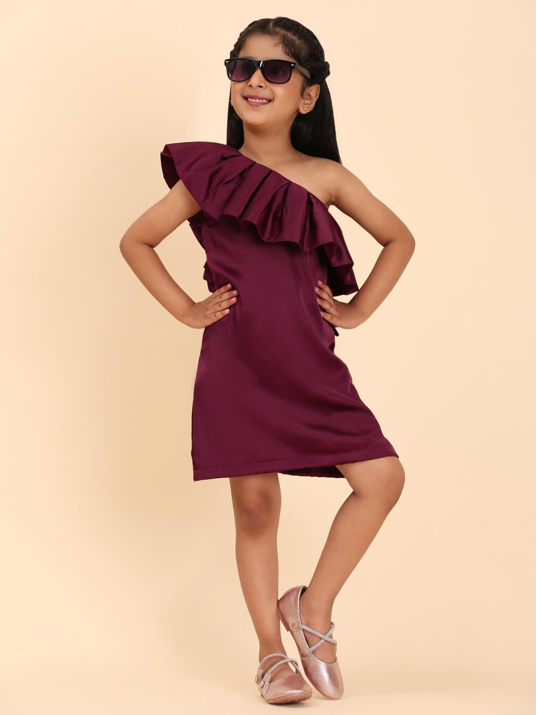 SPIN N TALES Girls Flutter Sleeve Sheath Dress