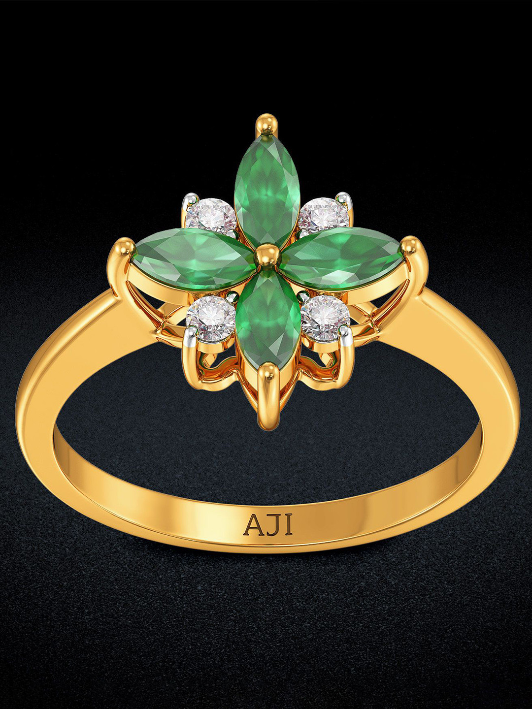 Joyalukkas Petals of Emerald Diamond Ring