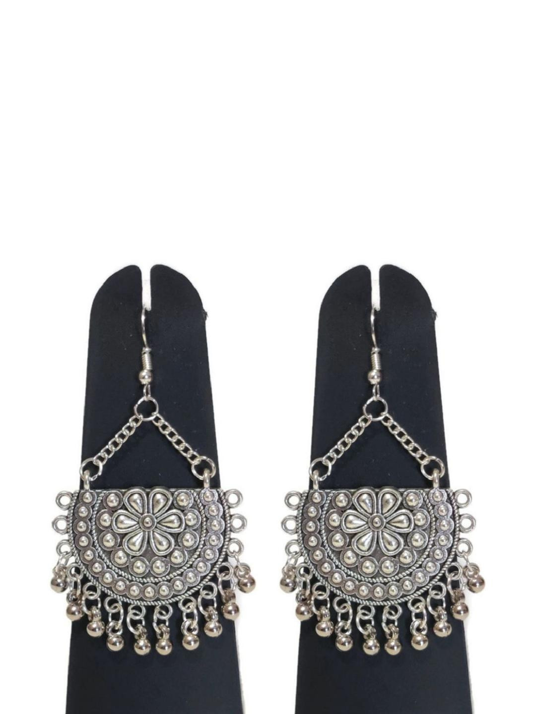 Weariton women ethnic silver plated earrings