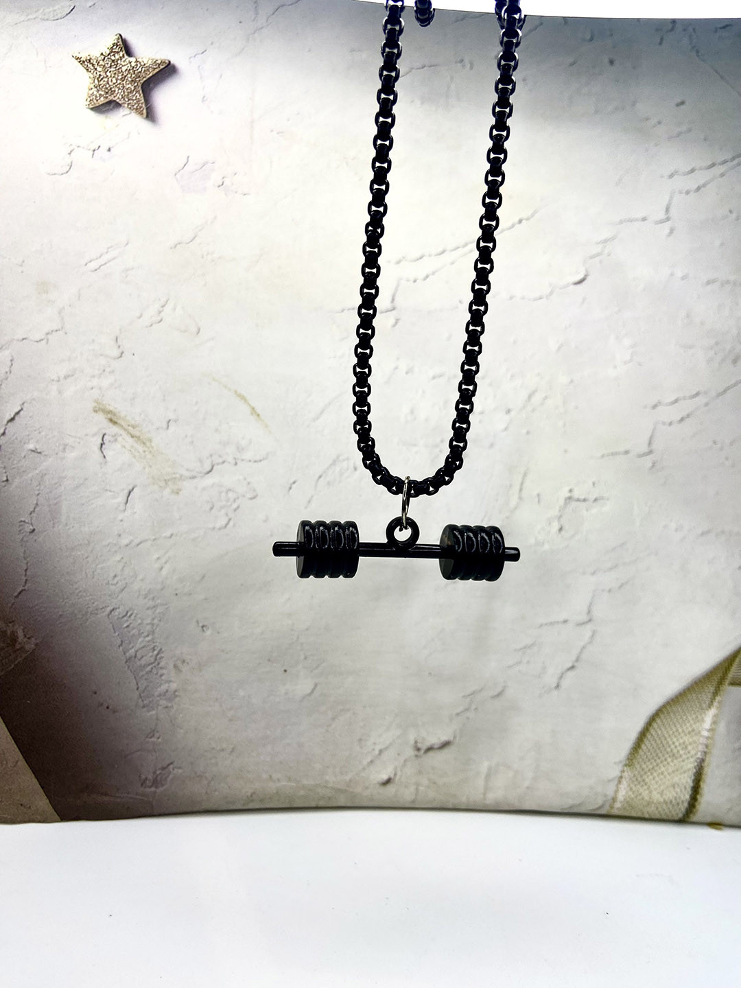 Psight Unisex Barbell Pendant With Chain