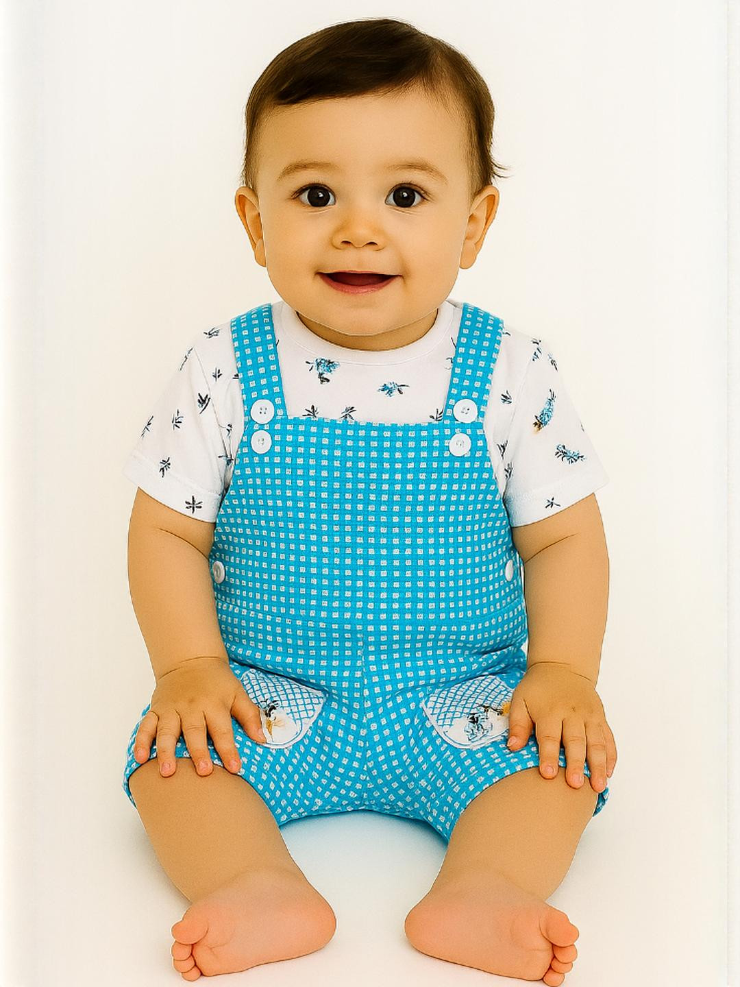 Comfortable Dungarees For Babies With Soft T-Shirt