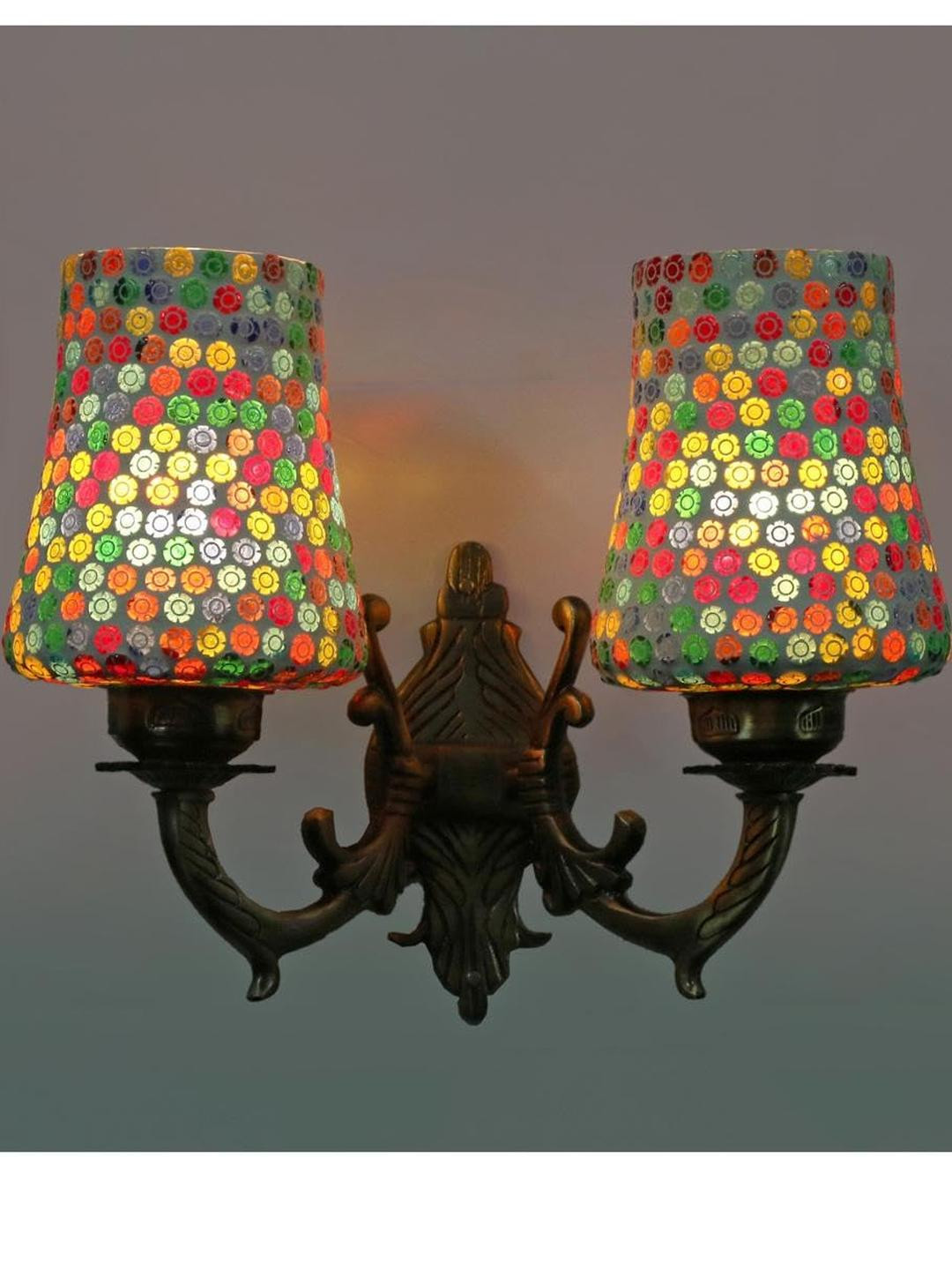 Somil Premium Designer Glass Wall / Night Lamp  Elegant & Stylish Dcor Accent for Modern Interiors, color- Multicolor- Size, 22.5 X 30 X 37 CM