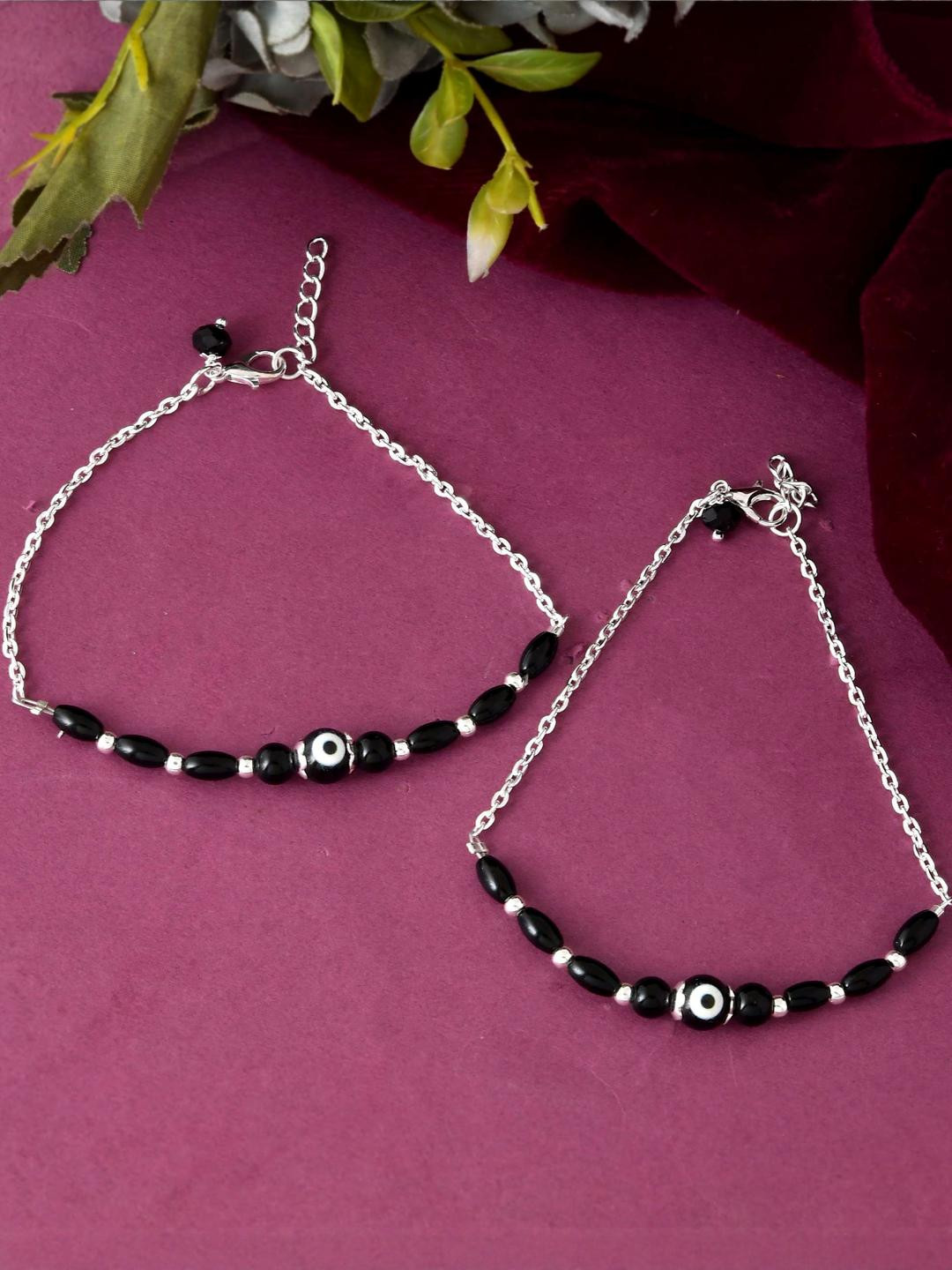 Sangria Stainless Steel Silver-Plated Anklet