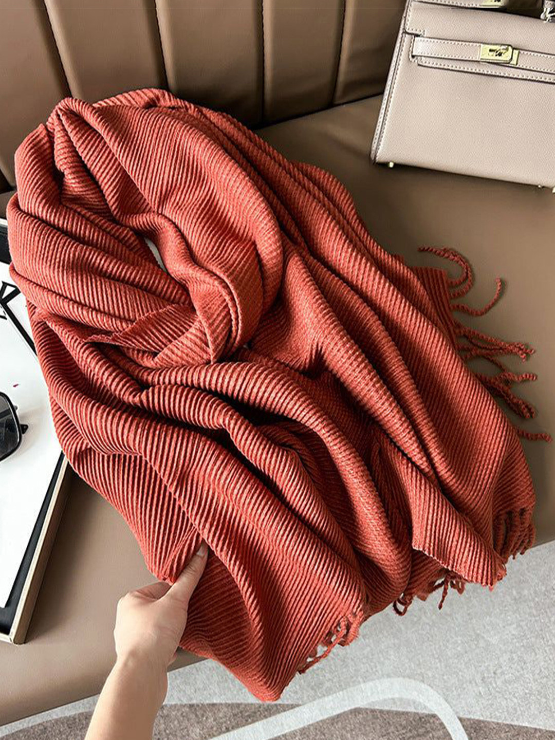 QUECY Women Ribbed Scarf