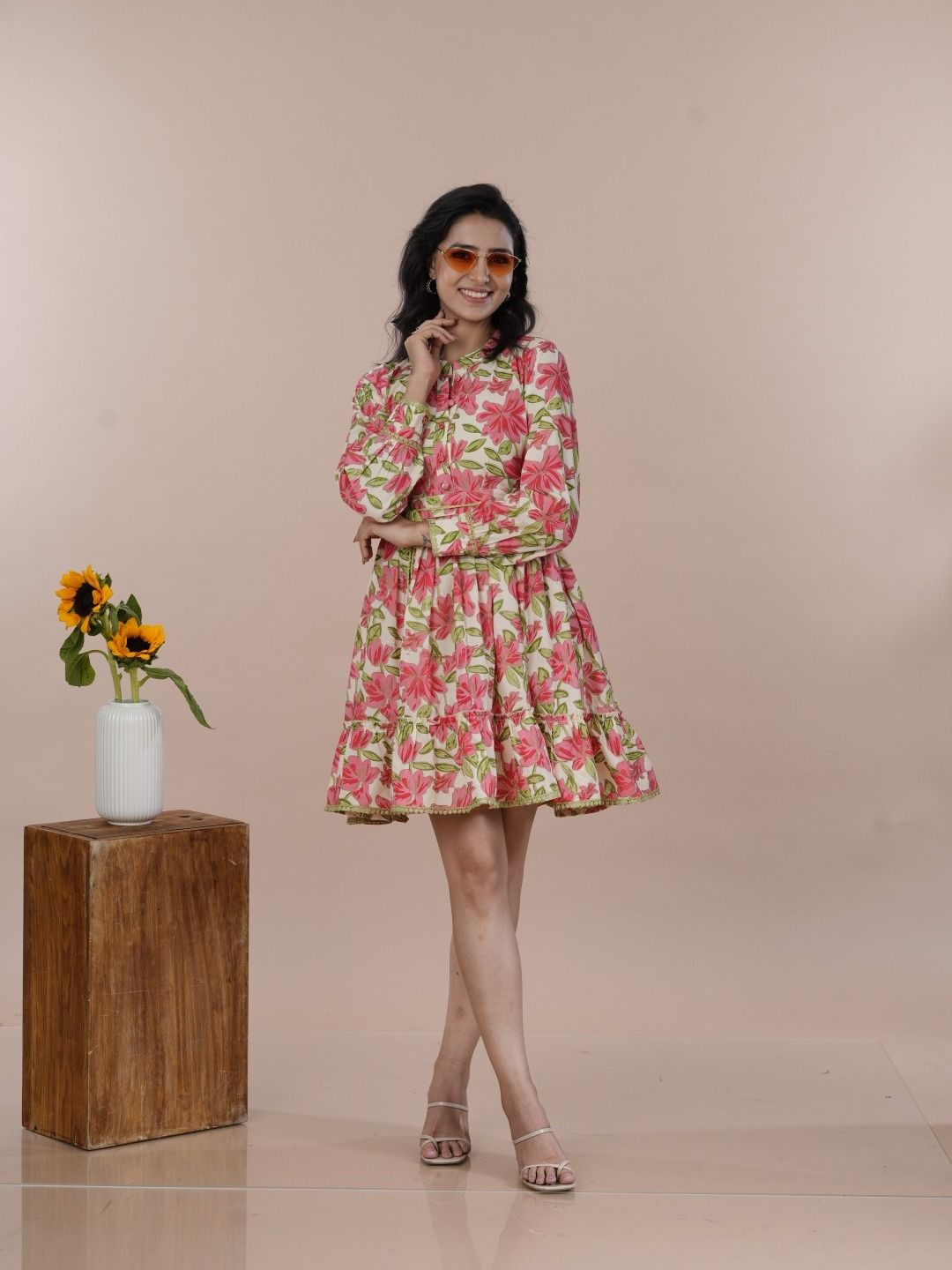 JAGNA Floral Printed cotton Fit & Flare Dress by Jagna - Comfort Meets Style