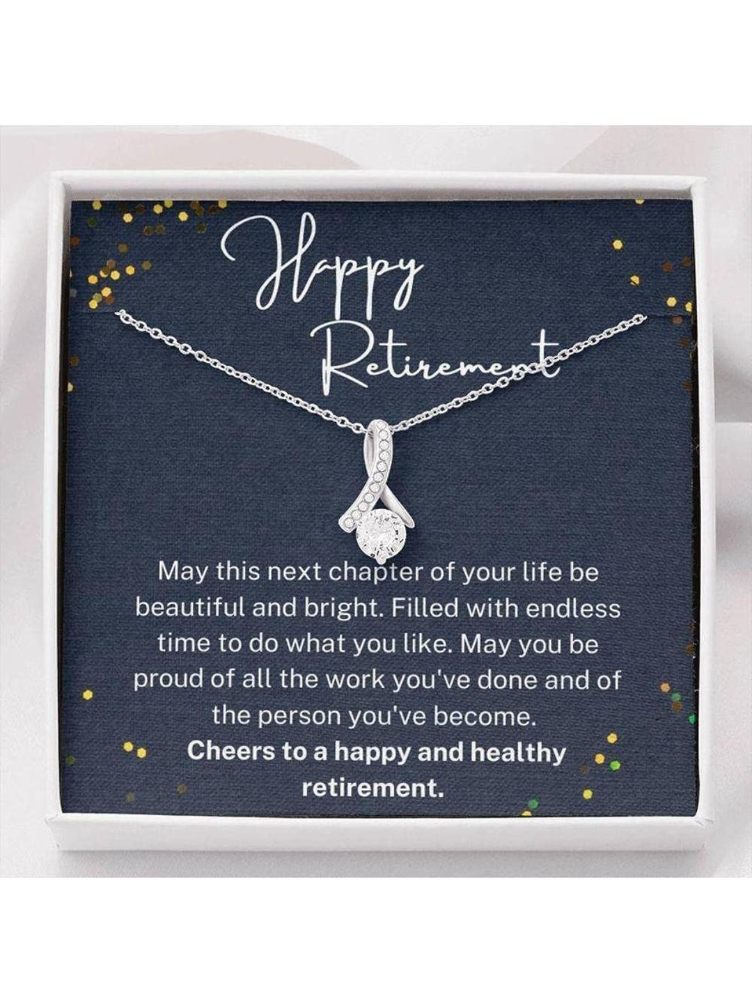 Silver Gift Mom Necklace, Retirement Gifts For Women, Retirement Necklace For Colleagues, Leave Job
