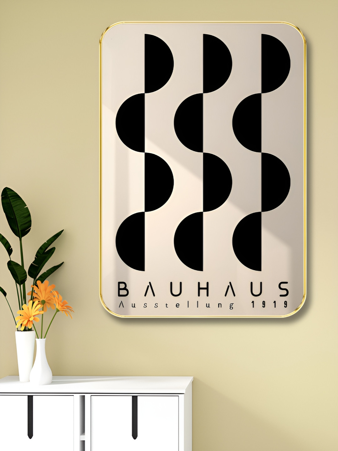 Livin'luxe White & Black Bauhaus Ausstellung Printed Wall Art